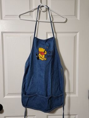 Kids Blue Denim Apron with Winnie-the-Pooh Graphic